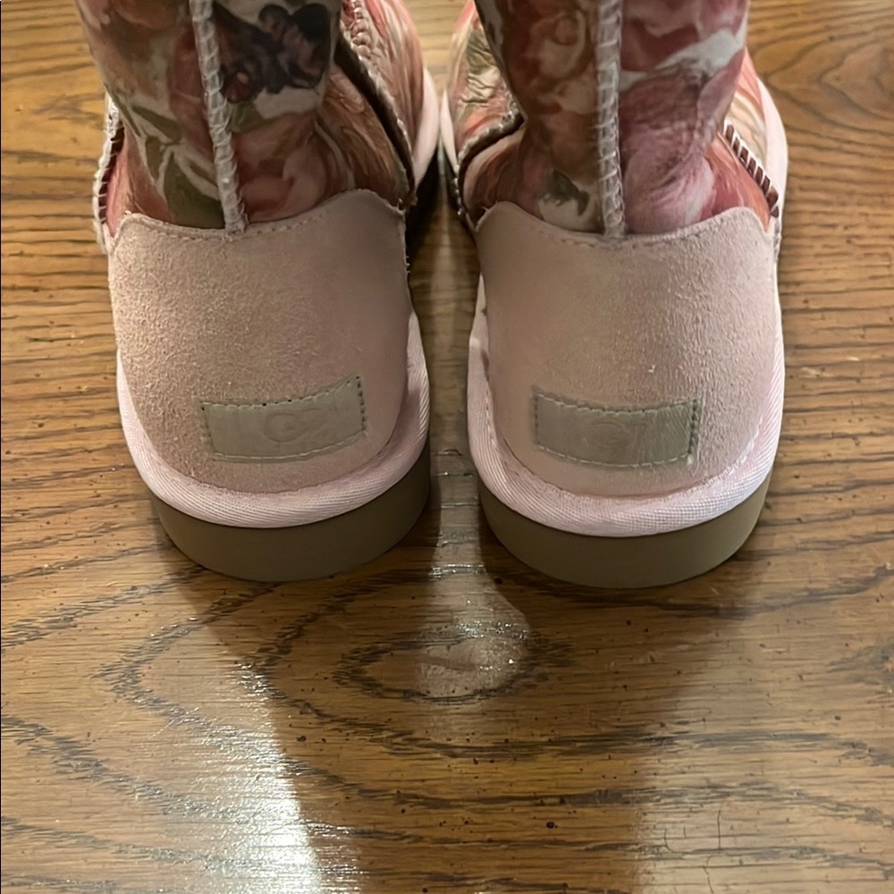 UGG Pink Floral Tall Sheepskin Boots - Picture 8 of 15